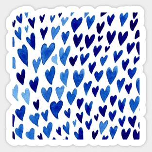 Valentines day hearts explosion - blue Sticker